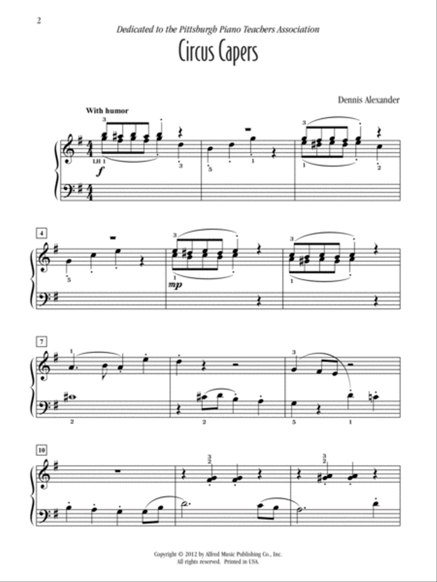 Circus Capers Easy Piano scores gallery preview page 2