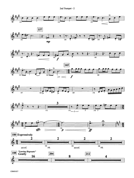 Harry Potter Symphonic Suite: 2nd B-flat Trumpet
