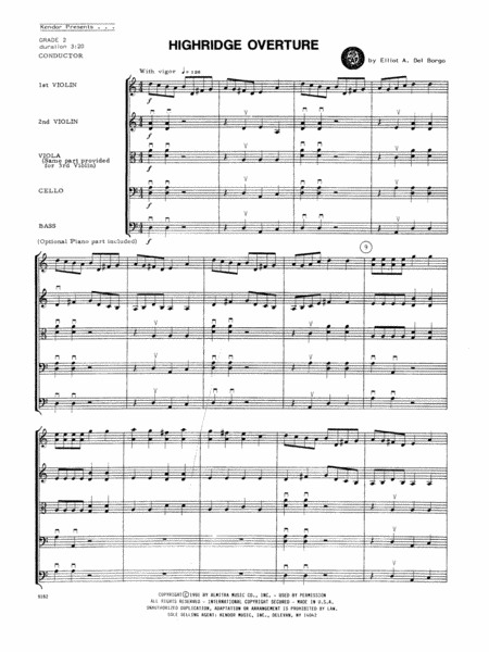 Highridge Overture - Full Score