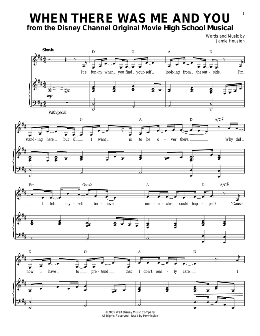 When There Was Me And You Piano, Vocal scores gallery preview page 1