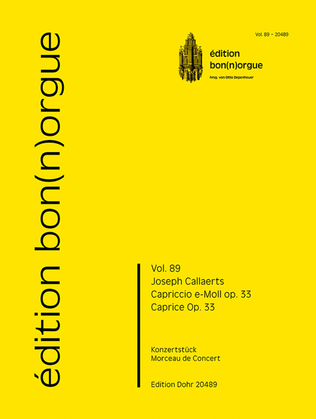 Book cover for Capriccio für Orgel e-Moll op. 33