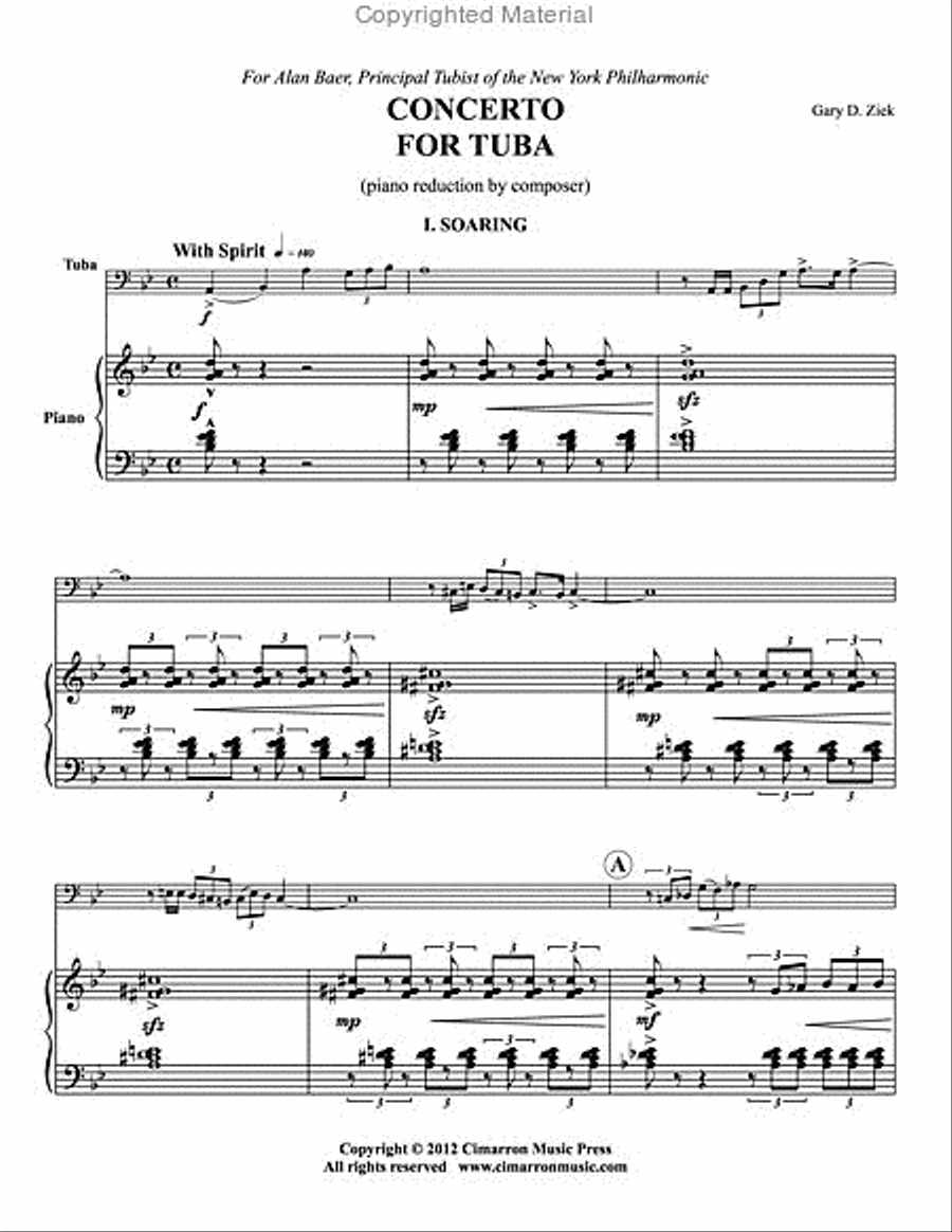 Concerto for Tuba Tuba scores gallery preview page 2