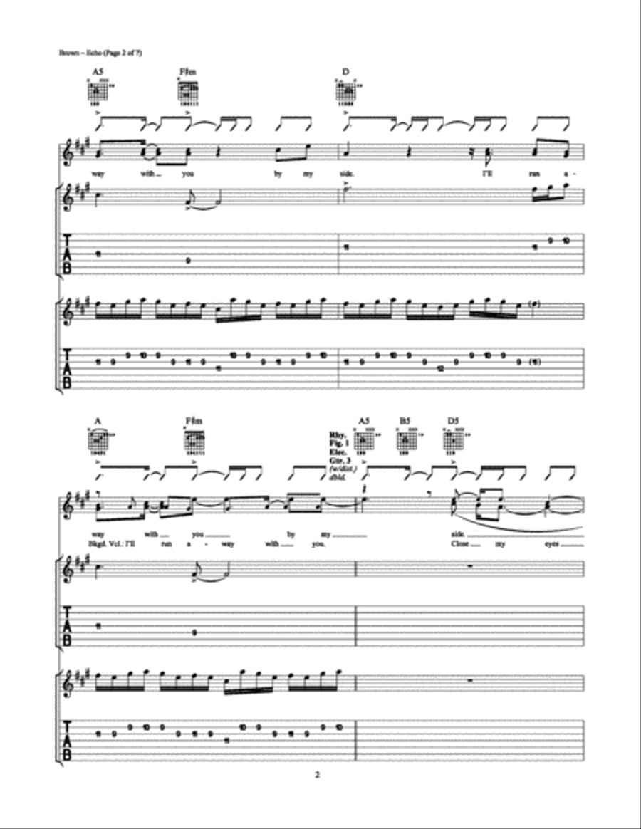 Echo Electric Guitar scores gallery preview page 2