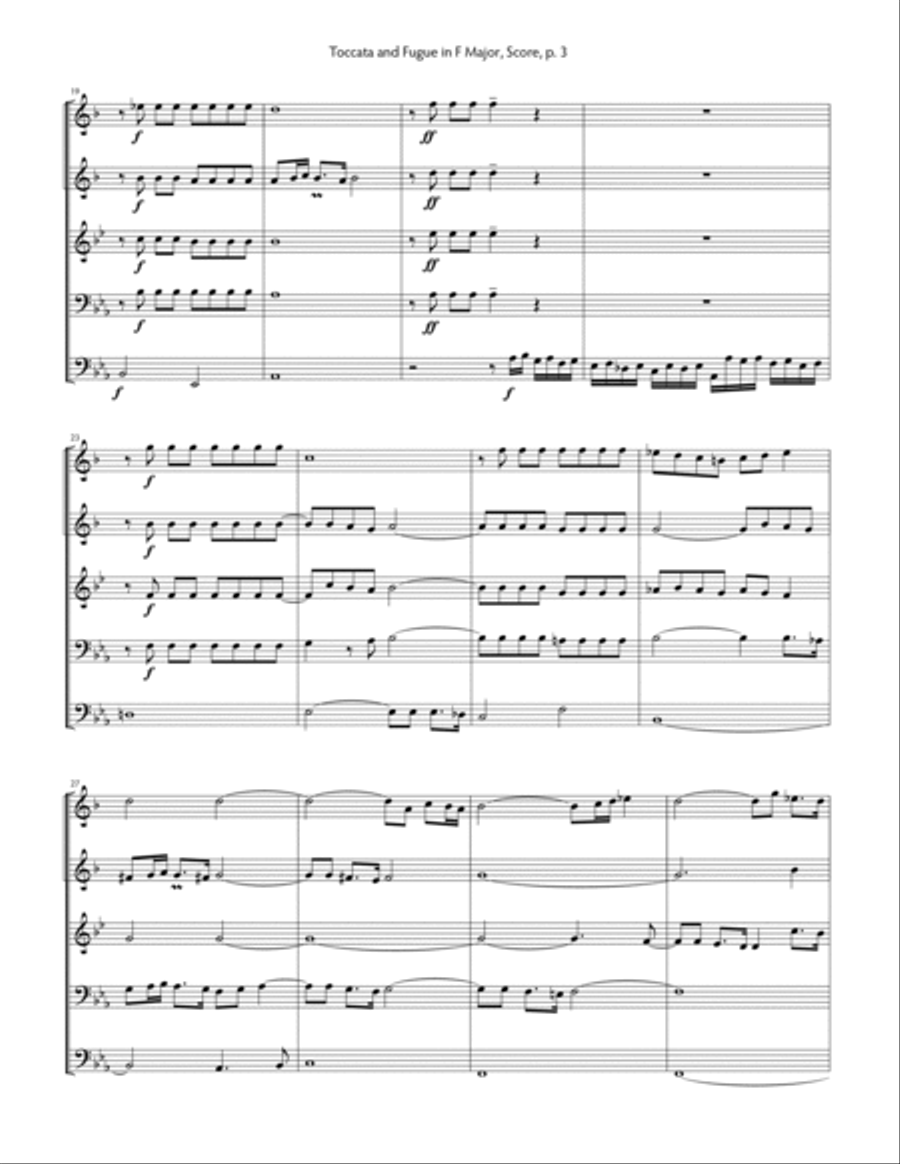 Toccata and Fugue in F Major Chamber Music scores gallery preview page 4