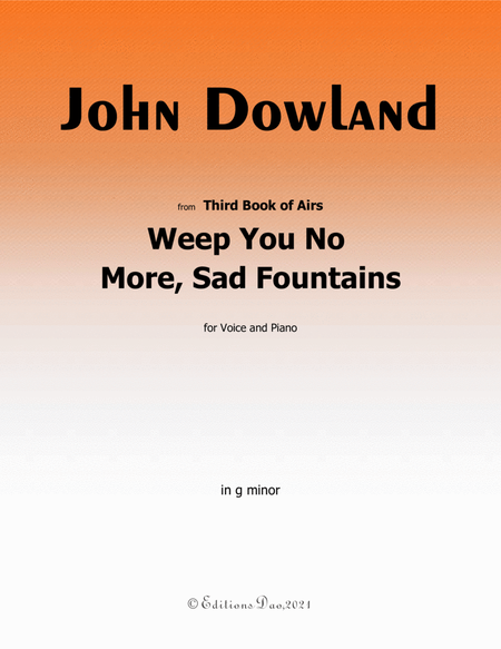 Weep You No More, Sad Fountains, by Dowland, in g minor image number null