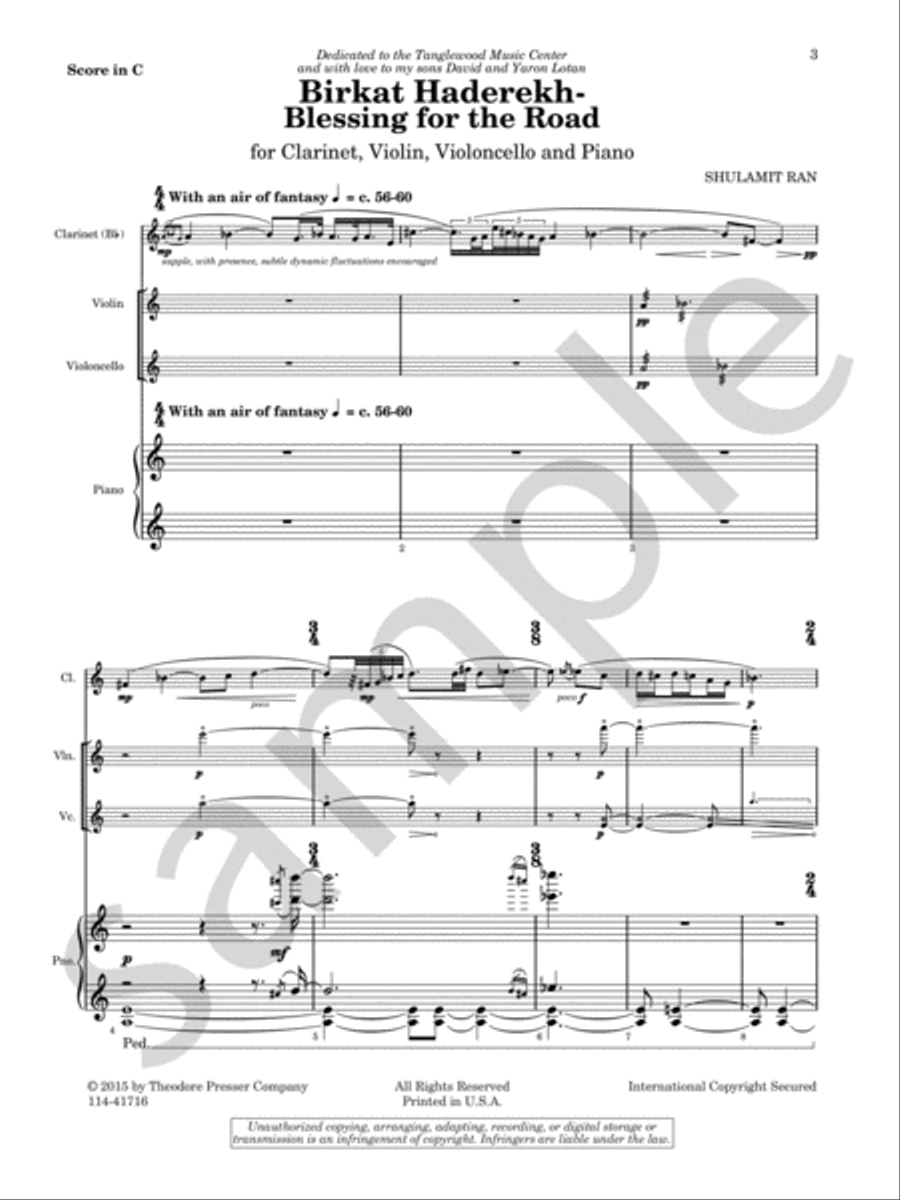Birkat Haderekh – Blessing for the Road Chamber Music scores gallery preview page 5