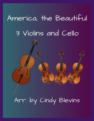 Book cover for America, the Beautiful, for Three Violins and Cello