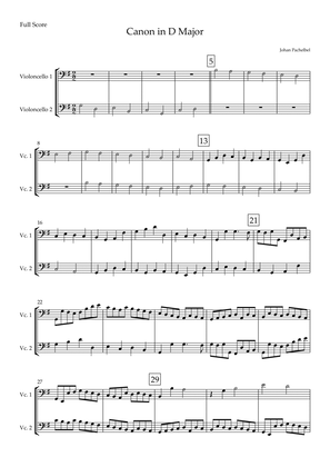 Canon (Johann Pachelbel) for Cello Duo in G Major
