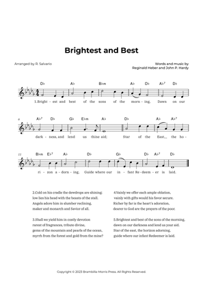 Brightest and Best (Key of D-Flat Major)