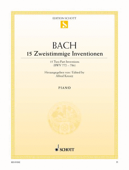 15 two-part Inventions, BWV 772-786