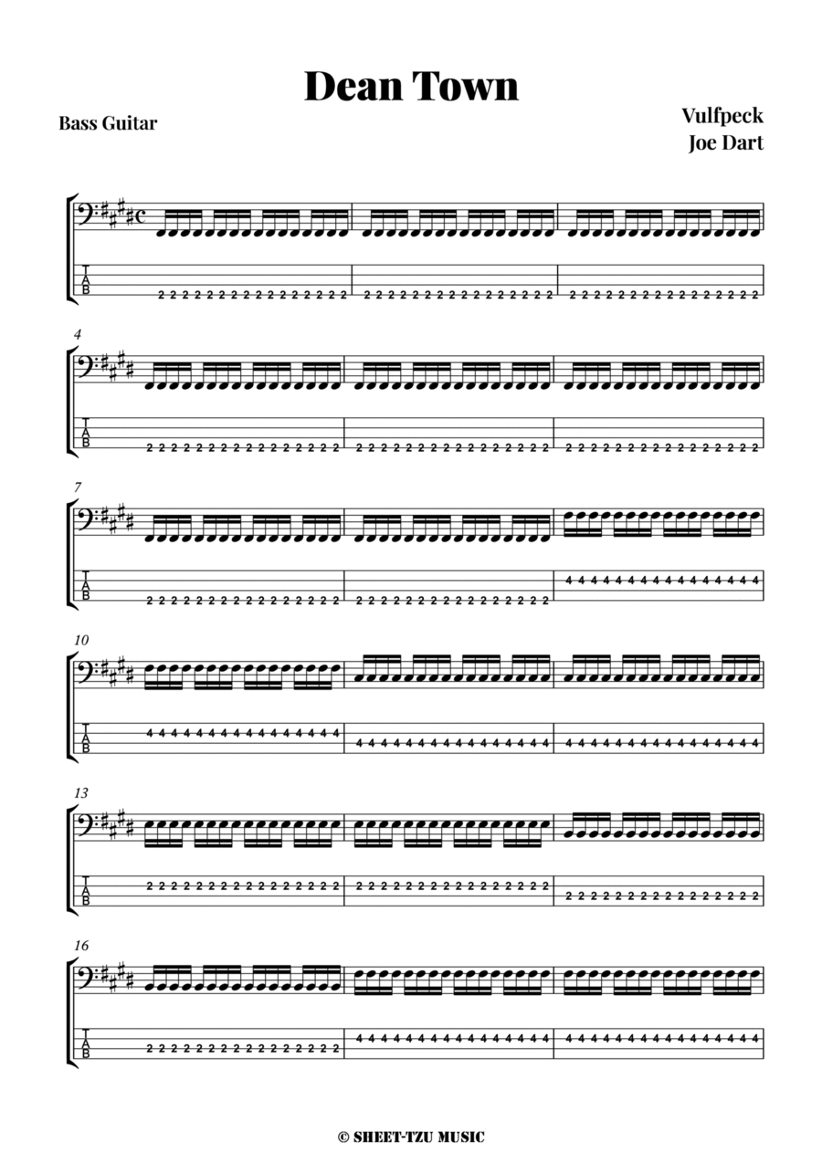 Dean Town Bass Guitar scores gallery preview page 1