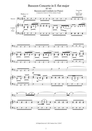 Vivaldi - Bassoon Concerto in E flat major RV 483 for Bassoon and Cembalo (or Piano)