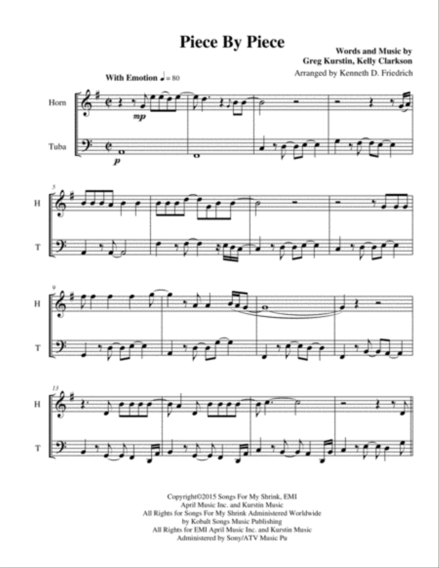 Piece By Piece Brass Duet scores gallery preview page 1