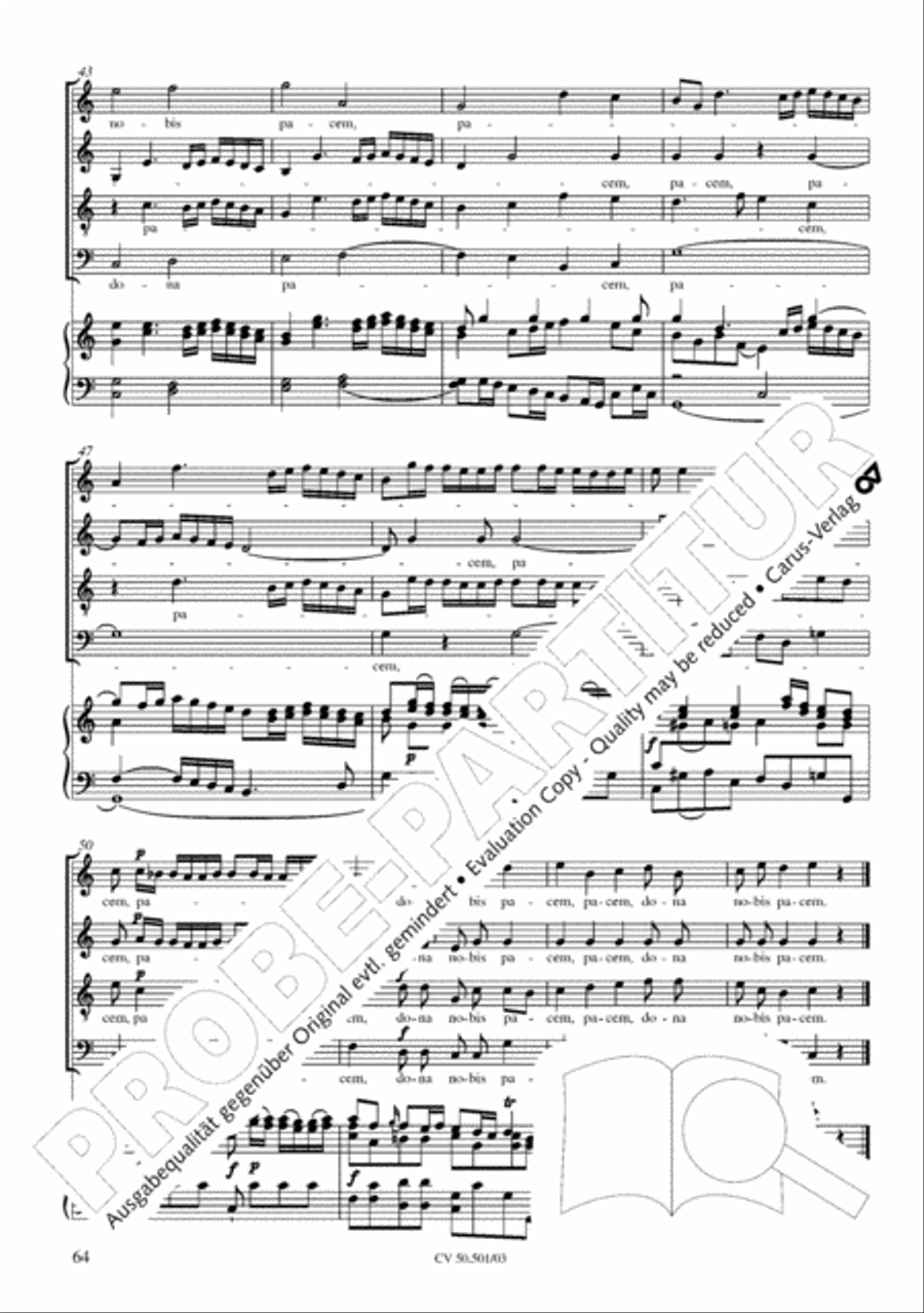 Mass in C Major 4-Part scores gallery preview page 65