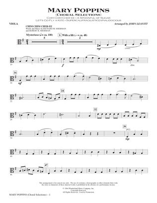 Mary Poppins (Choral Selections) (arr. John Leavitt) - Viola