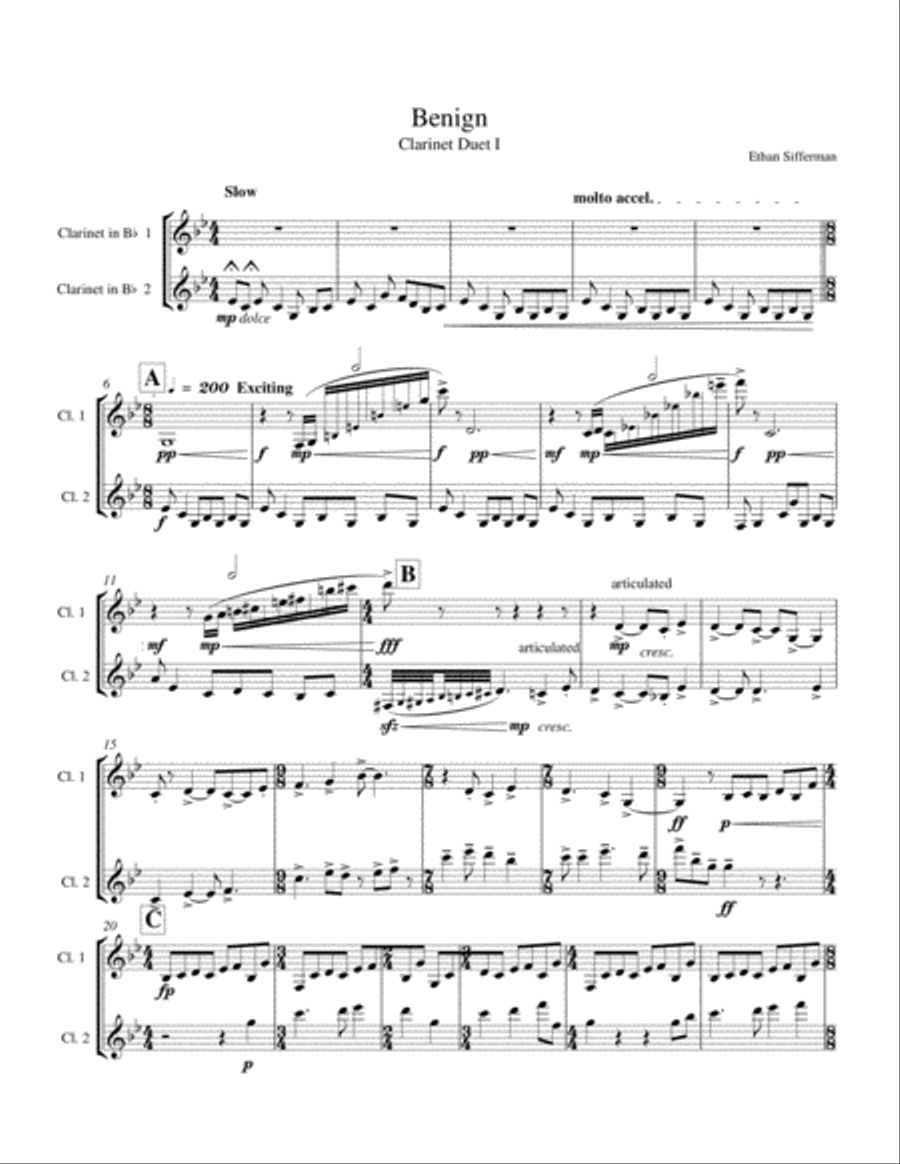 Benign Clarinet Duet image number null