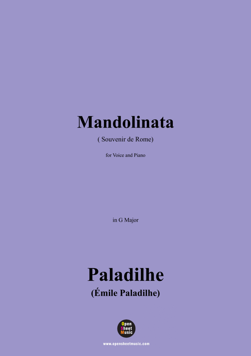 Paladilhe-Mandolinata( Souvenir de Rome),in G Major