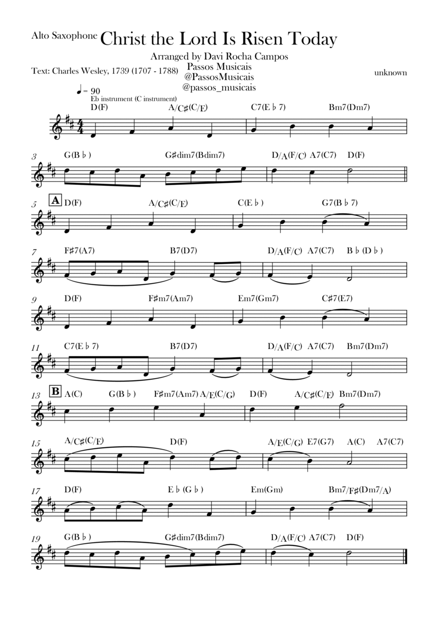 Christ the Lord is Rises today Alto Saxophone scores gallery preview page 1