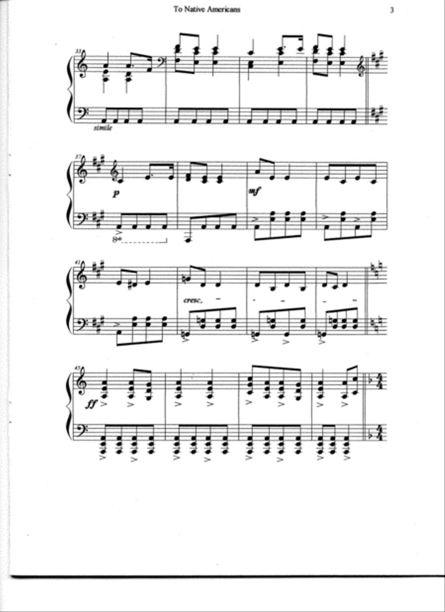 To Native Americans - (piano solo) Piano Solo scores gallery preview page 4