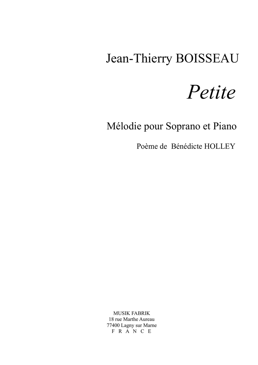 Book cover for Petite for high voice and piano