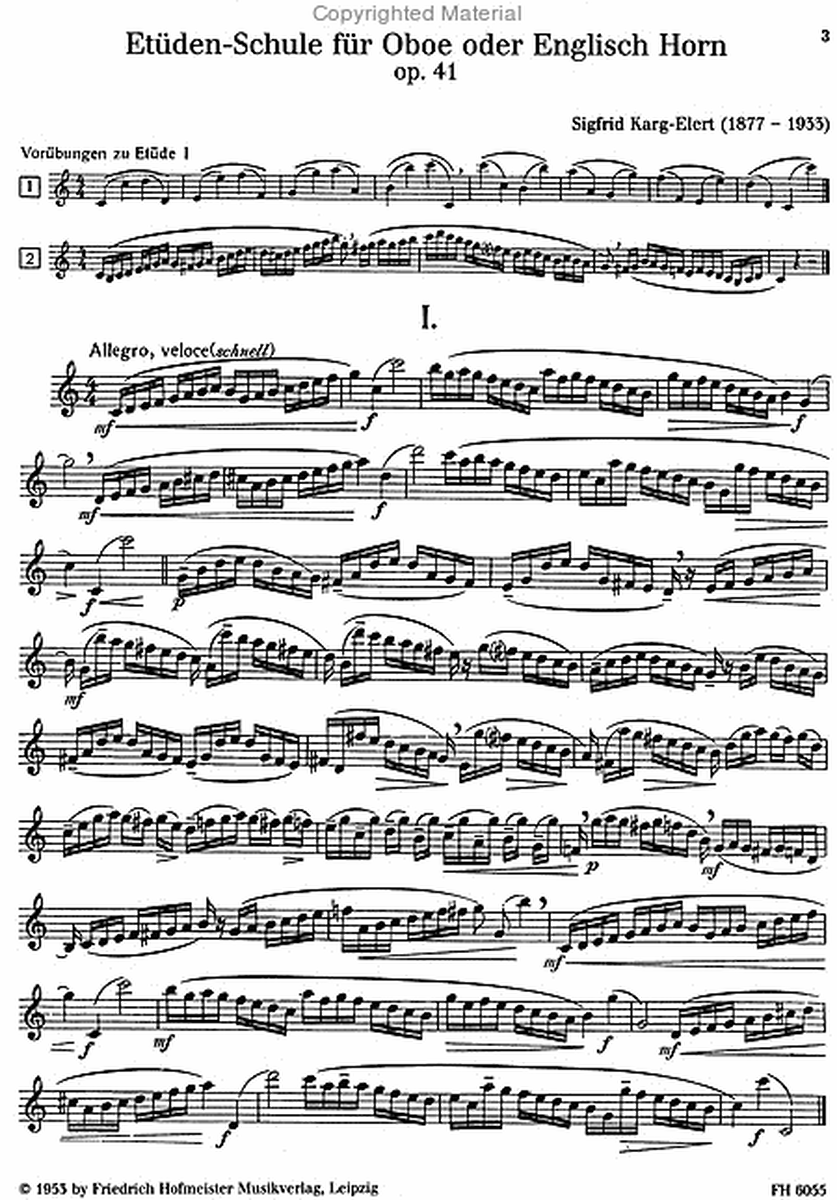 Etuden-Schule fur Oboe oder Englisch Horn, op. 41