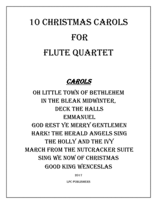 Book cover for 10 Christmas Carols for Flute Quartet