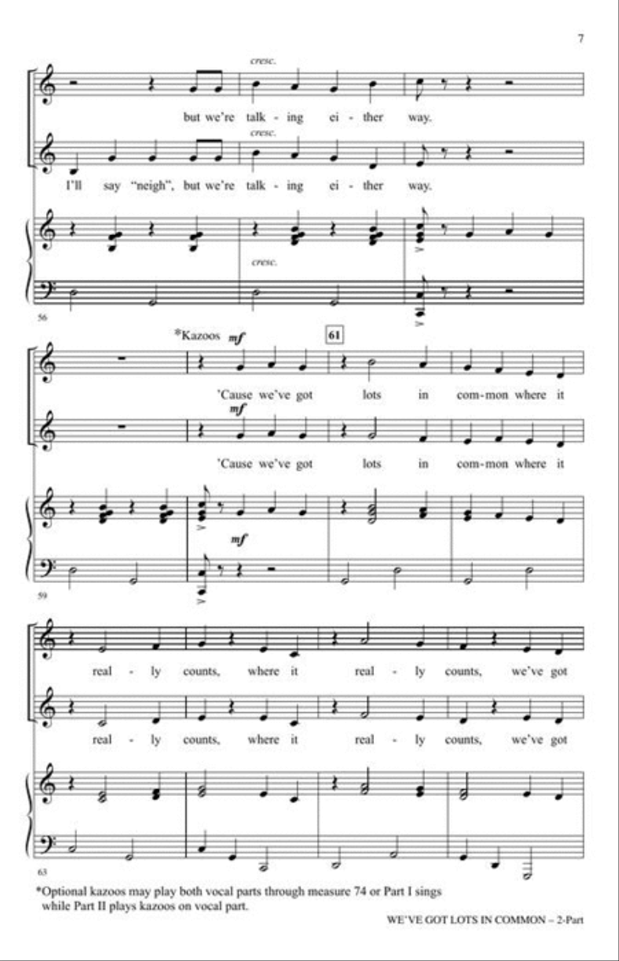 We've Got Lots In Common 2-Part scores gallery preview page 5