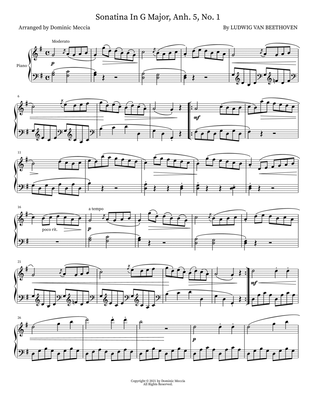 Sonatina In G Major, Anh. 5, No. 1