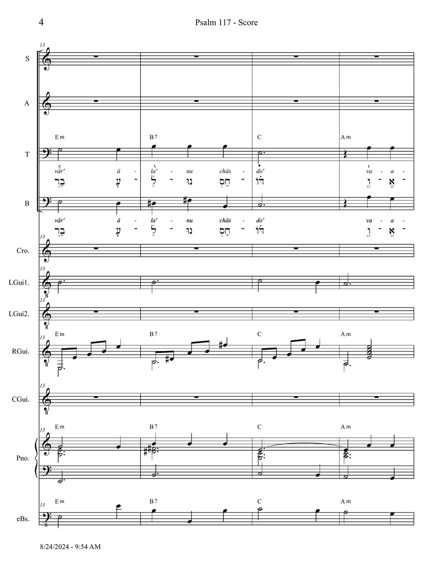 Psalm 117 - Score Only Small Ensemble scores gallery preview page 4