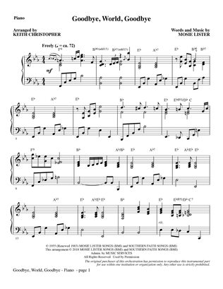 Book cover for Goodbye, World, Goodbye (arr. Keith Christopher) - Piano