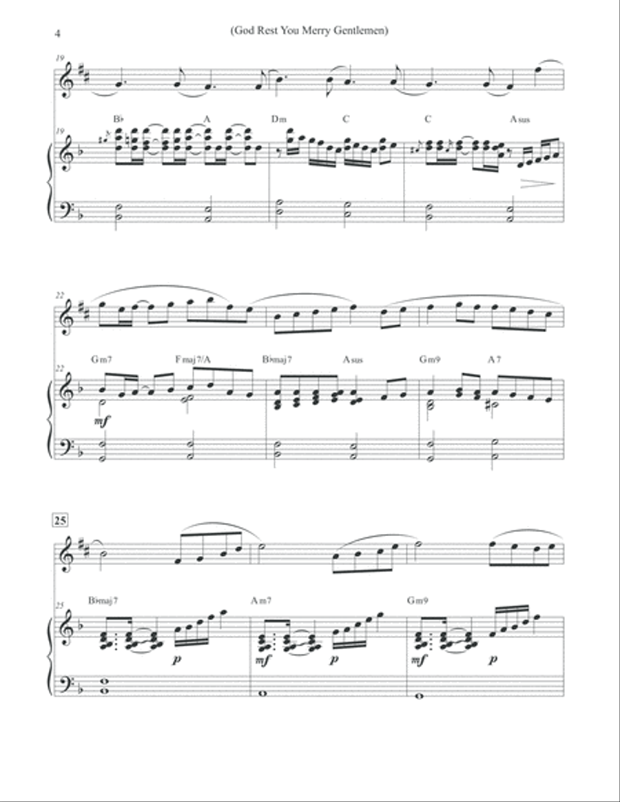 God Rest You Merry Gentlemen - Christmas Alto Sax Alto Saxophone scores gallery preview page 4