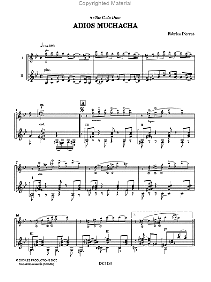 Adios Muchacha Adios Muchacha Classical Guitar scores gallery preview page 2