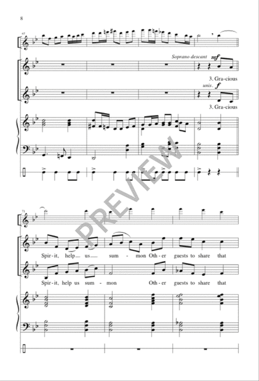 As We Gather at Your Table 4-Part scores gallery preview page 9