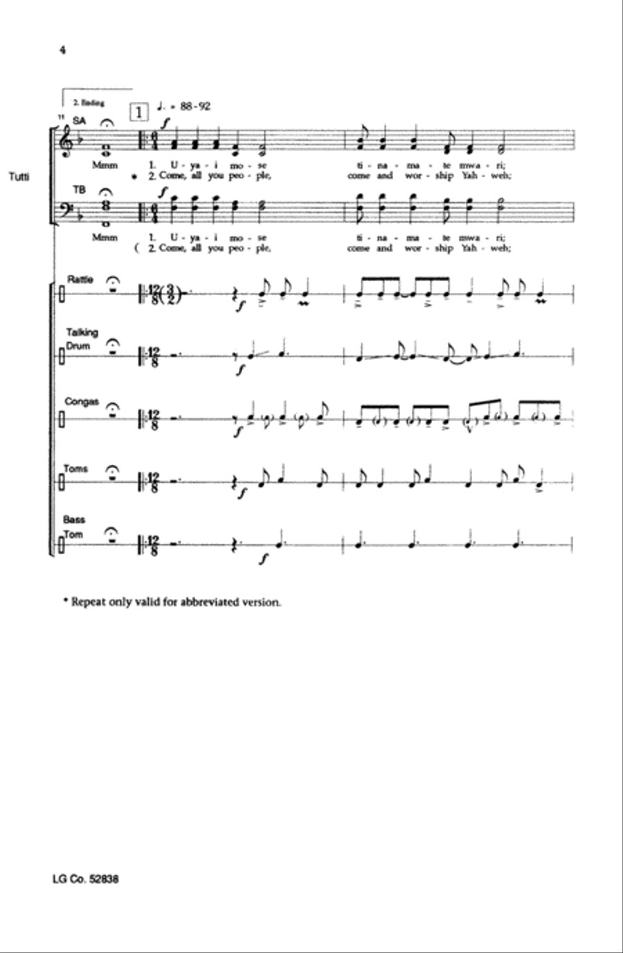 Uyai Mose Choir scores gallery preview page 2