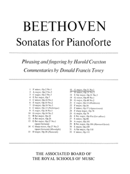 Piano Sonata in G, Op. 31 No. 1