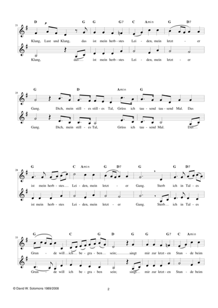Im schönsten Wiesengrunde for mezzo-soprano, alto and guitar-chords image number null
