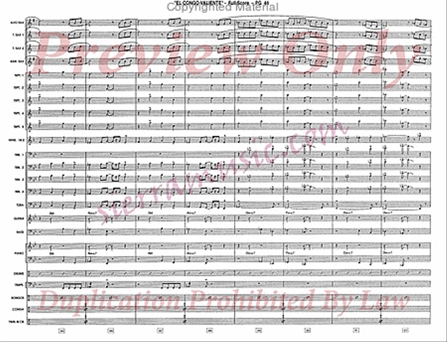 El Congo Valiente Jazz Ensemble scores gallery preview page 45