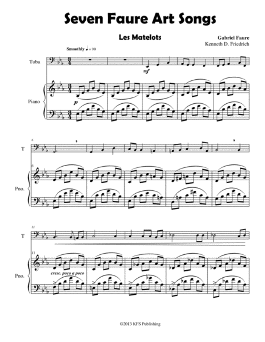 Seven Faure Art Songs Voice Solo scores gallery preview page 1