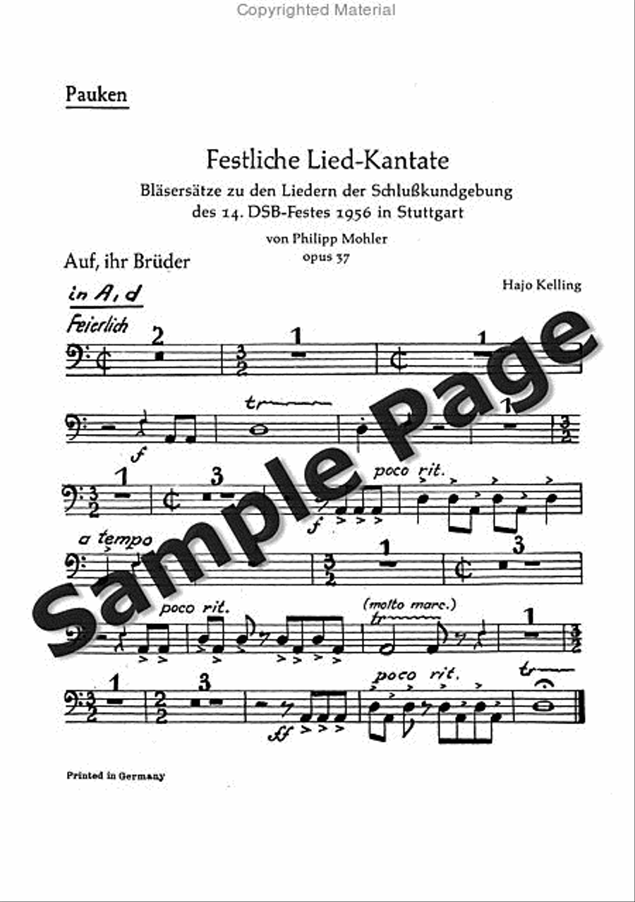 Mohler Ph Festliche Liedkantate Op37(dsb TTBB scores gallery preview page 44