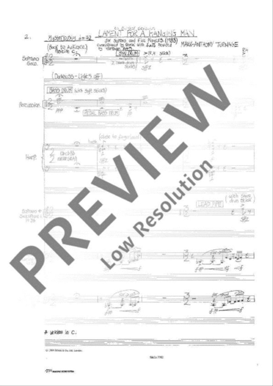 Lament for a Hanging Man Study Score scores gallery preview page 5