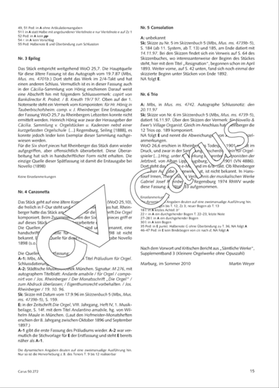 Six short pieces for the organ Organ Solo scores gallery preview page 16