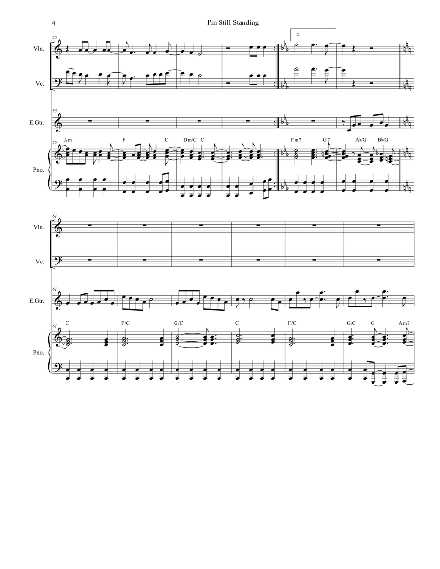 I'm Still Standing Piano Trio scores gallery preview page 4