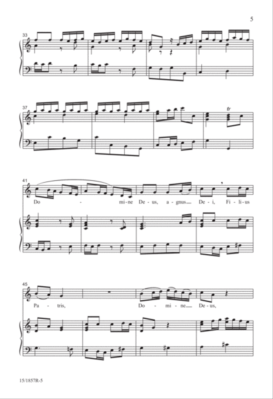 Domine Deus, Agnus Dei Unison Choir scores gallery preview page 5