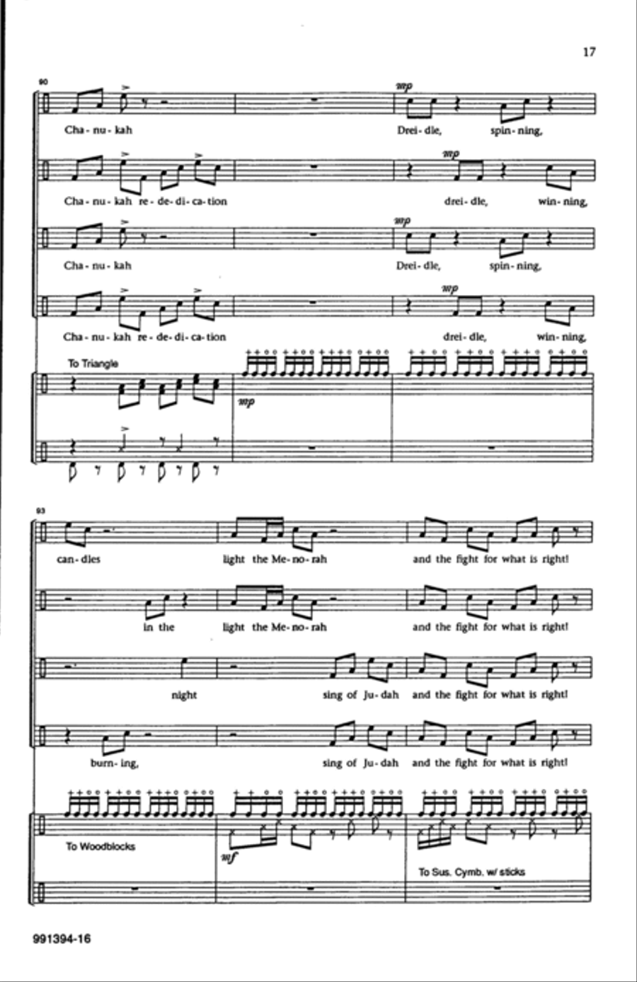 A Chanukah Dreidle 4-Part scores gallery preview page 15