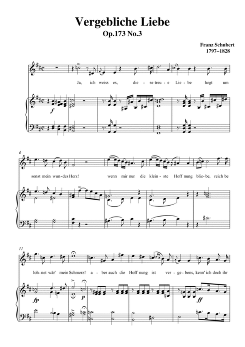 Schubert-Vergebliche Liebe,Op.173 No.3 in b minor,for Vocal and Piano