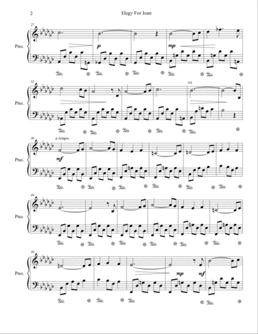 Elegy for Joan Elegy for Joan Piano Solo scores gallery preview page 2