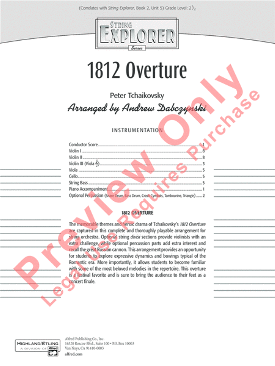 1812 Overture String Orchestra scores gallery preview page 2
