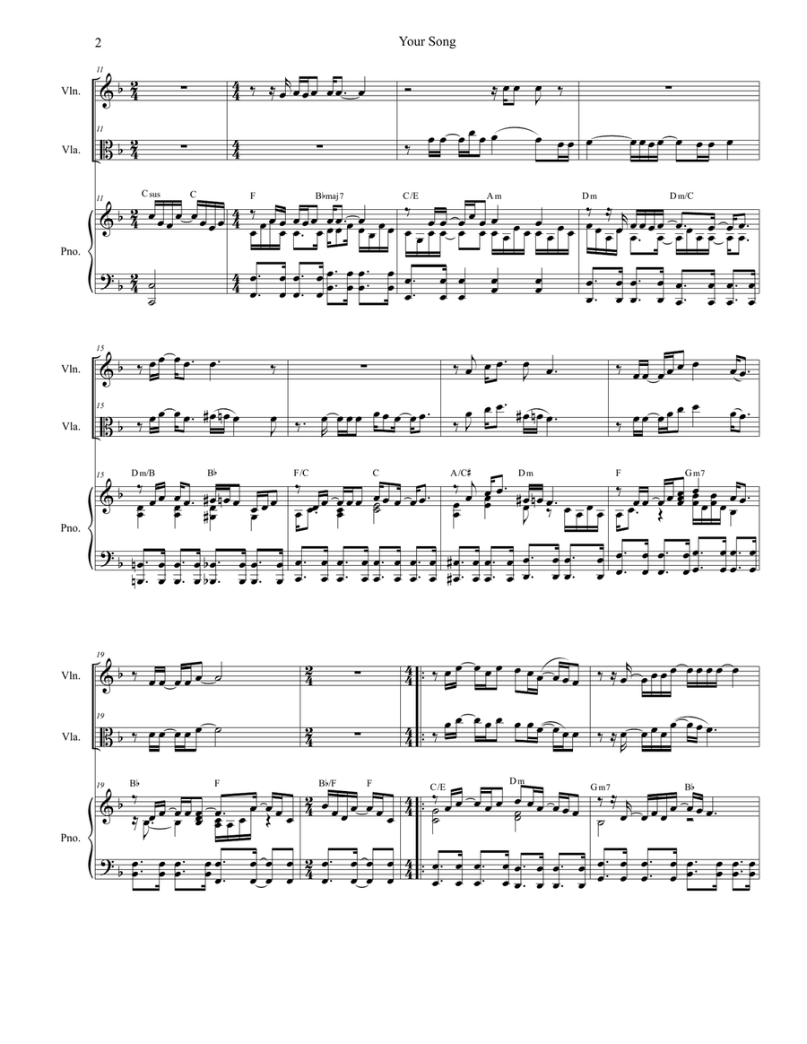 Your Song String Duet scores gallery preview page 2