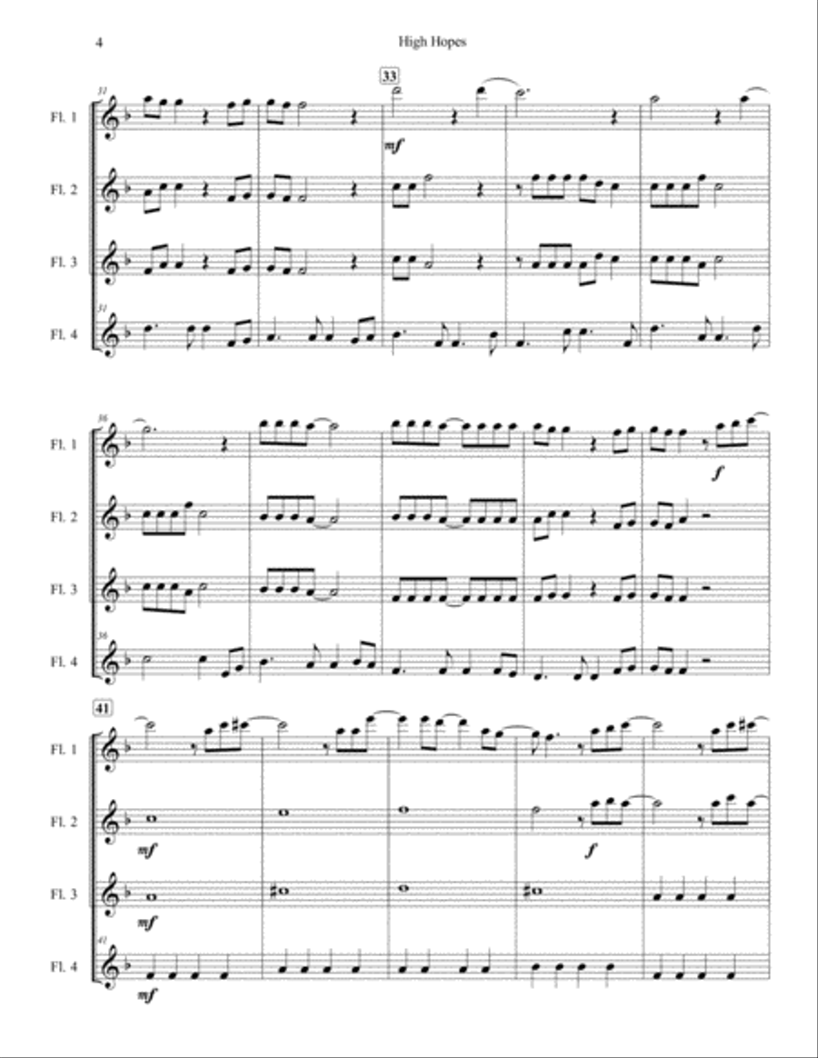 High Hopes High Hopes Woodwind Quartet scores gallery preview page 4