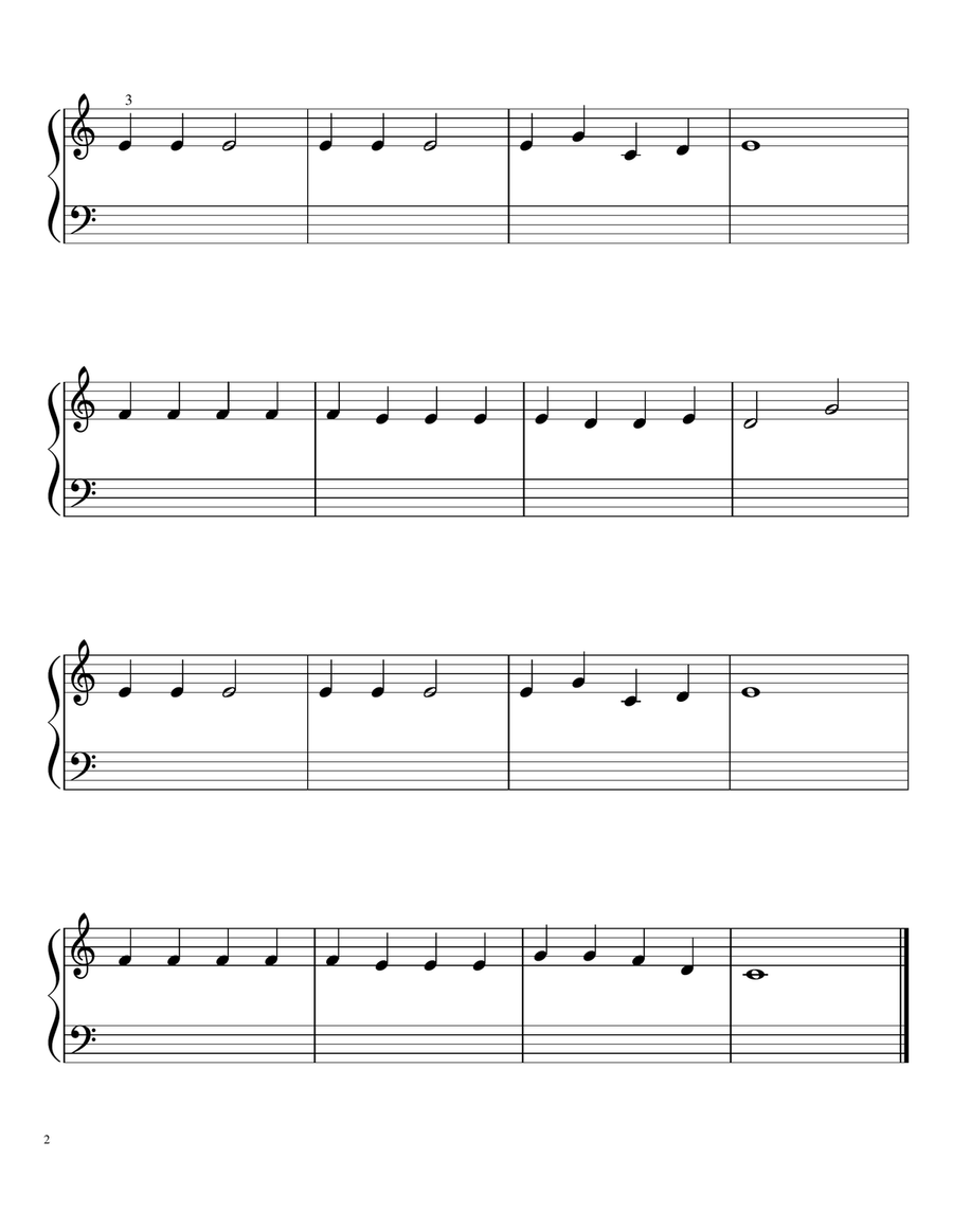 Jingle Bells - 3 Easy Piano Versions (Great for teaching different beginners!) Easy Piano scores gallery preview page 2
